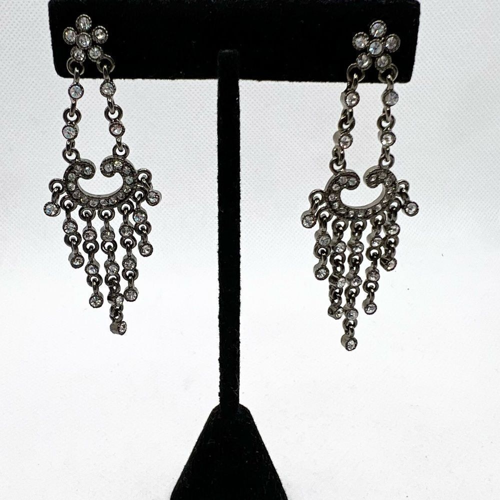 Chandelier rhinestone studded dramatic statement post earrings